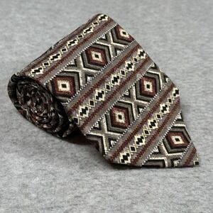 Vintage Pavia Made in Italy 100% Silk‎ Geometric Pattern Mens Tie